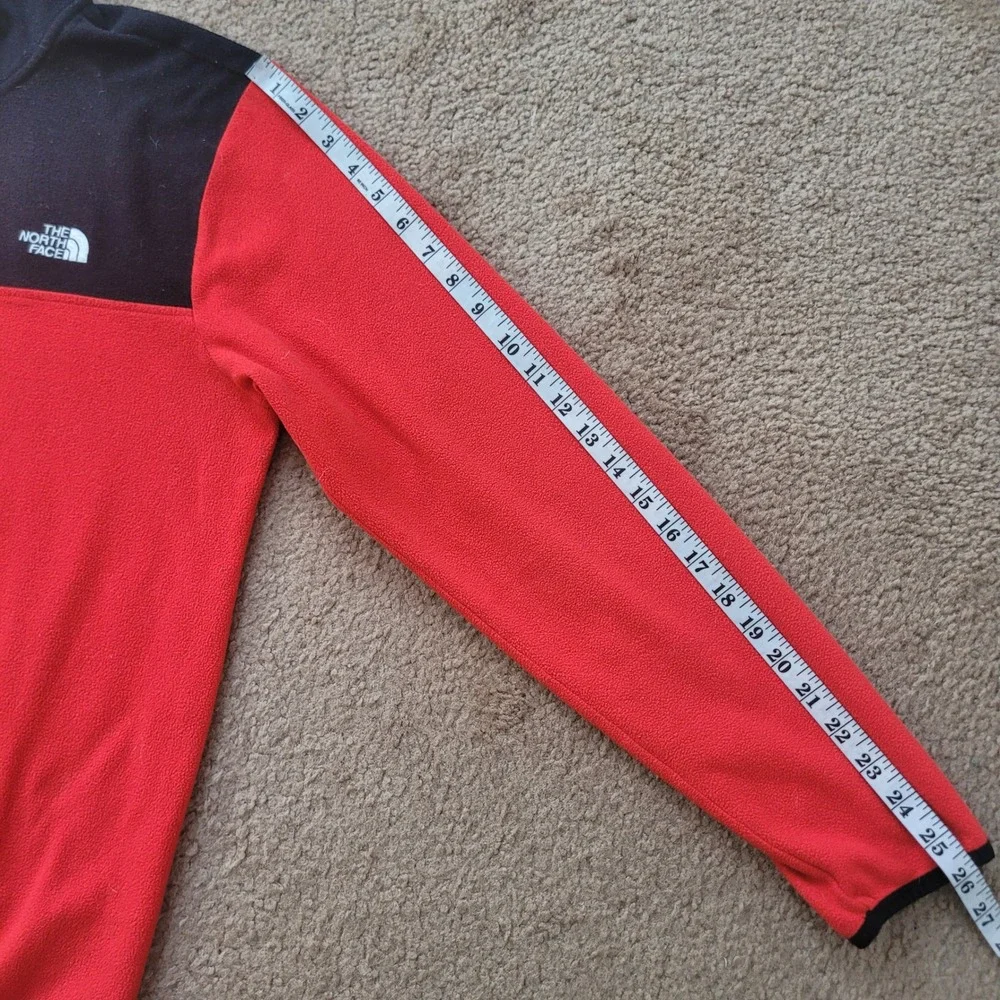 The‎ North Face Mens Pullover Red Sweatshirts Fleece 3/4 Black Hoodie Size L